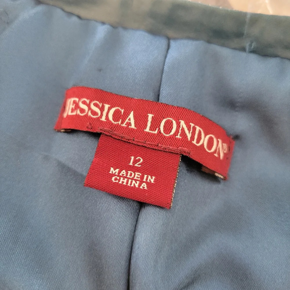 Jessica London Leather Moto Style Jacket / Turquoise / Size Medium - Picture 5 of 8